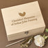 Christening Box - Personalised Laser Engraved Wooden Memory Keepsake Box With Hinged Lid - Feather Design