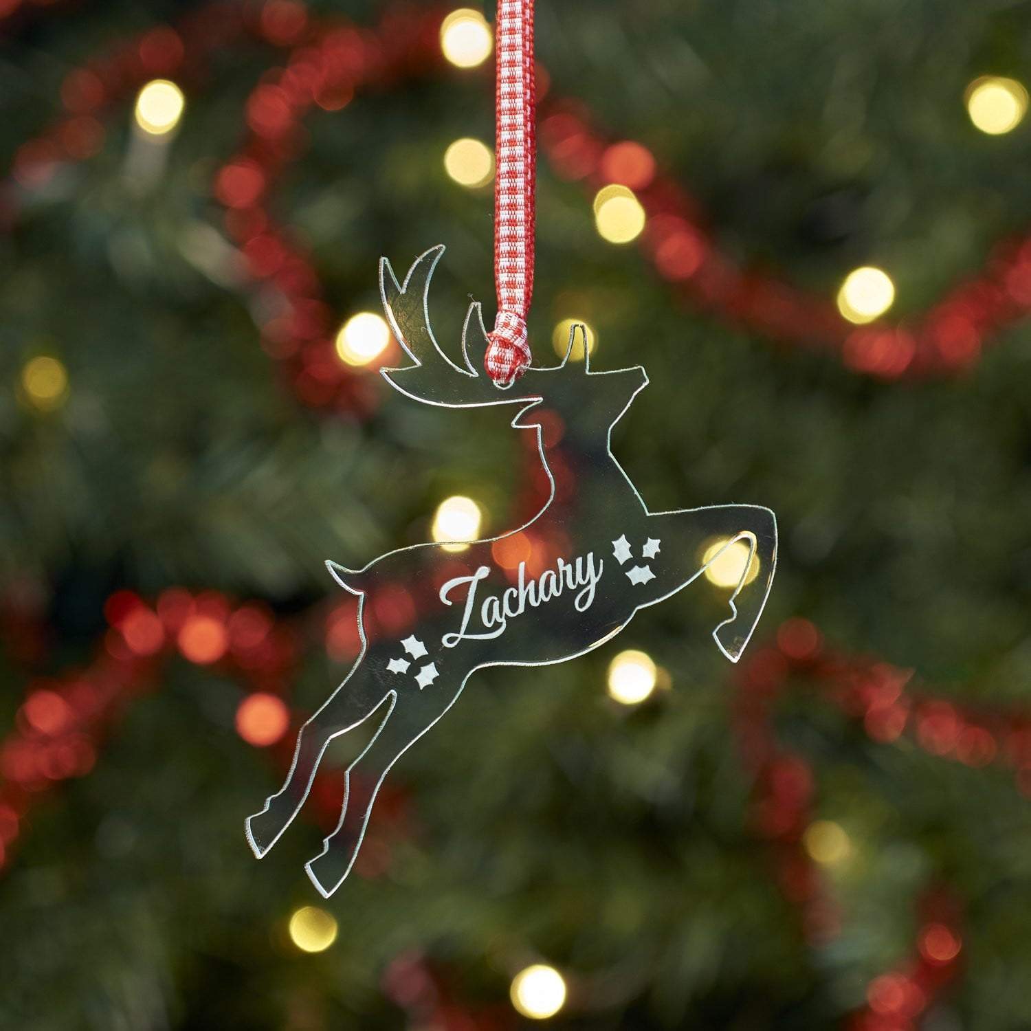 Christmas Decoration - Personalised Christmas Tree Decoration Leaping Reindeer