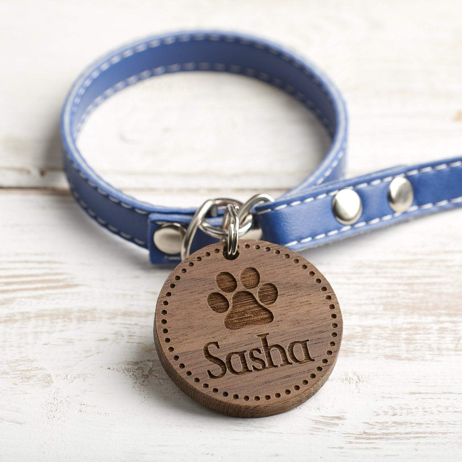 Dog Tag - Personalised Wooden Pet, Dog, Cat Identification, ID, Name Tag