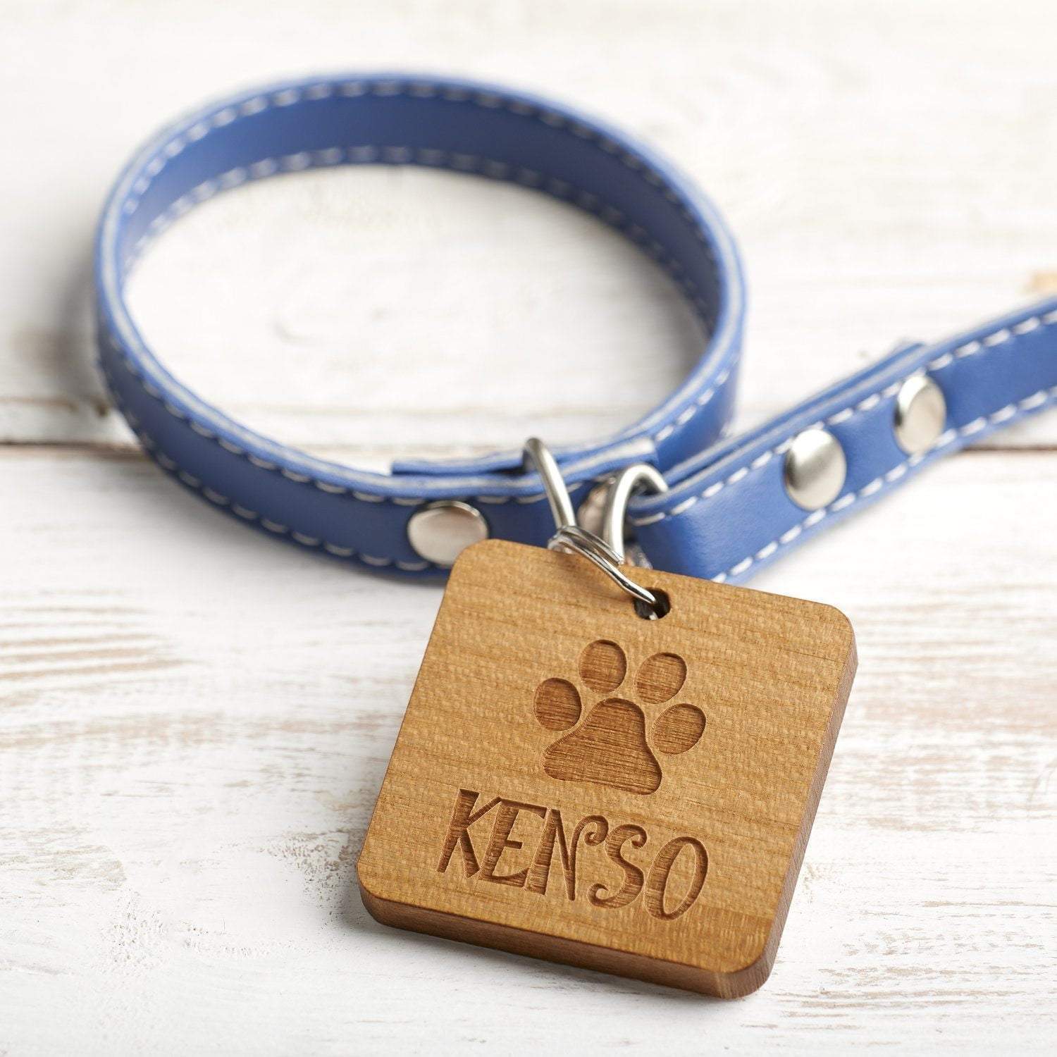 Dog Tag - Personalised Wooden Pet, Dog, Cat Identification, ID, Name Tag