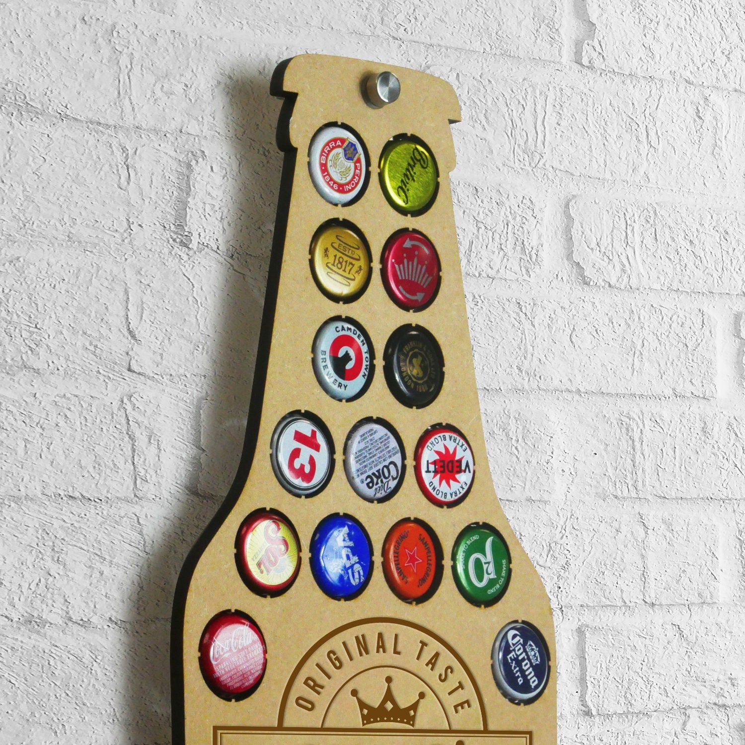 Dad Beer Bottle Cap Display Piece, Holds 26 Bottle Tops - Personalised
