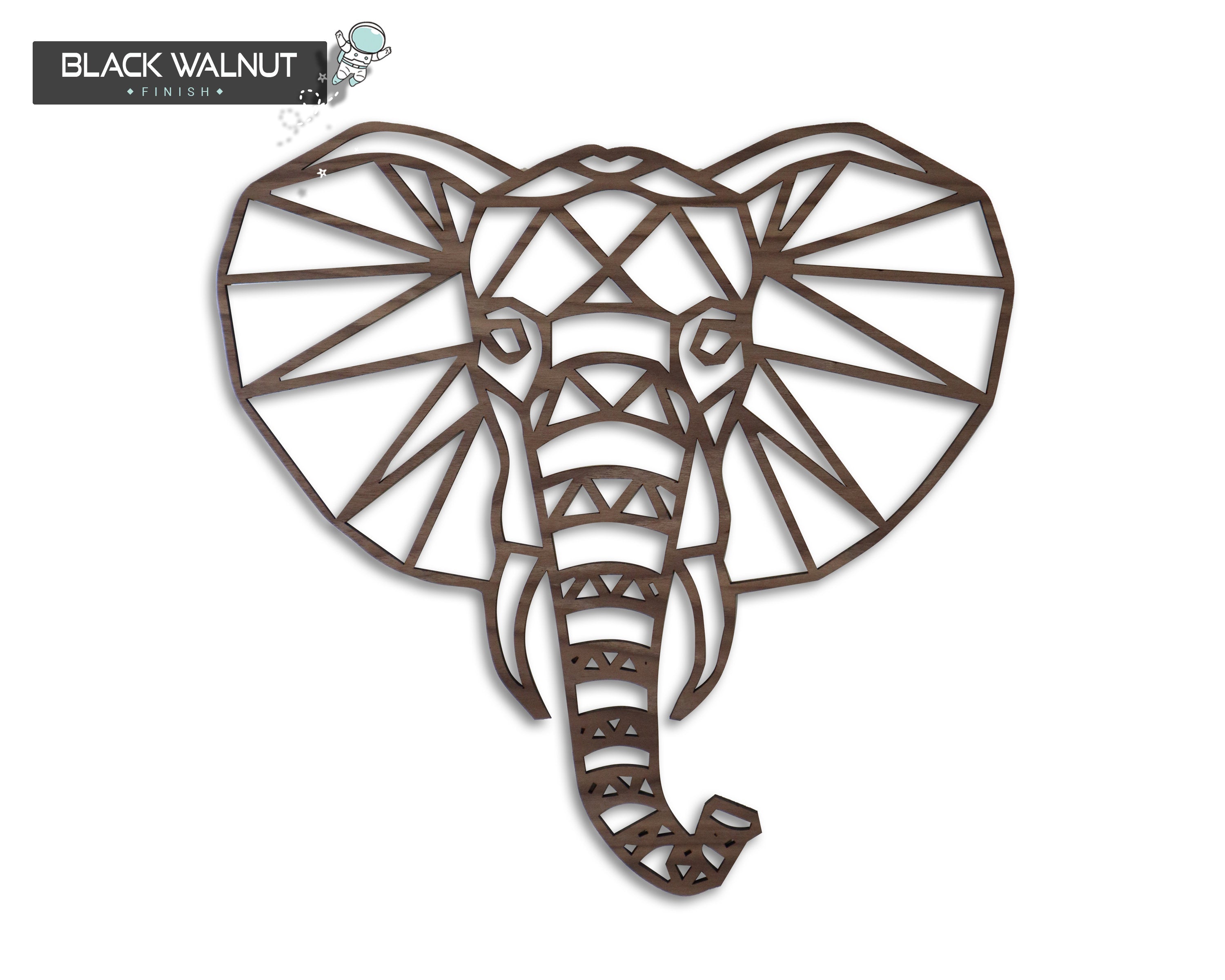 Safari Themed Wall Art, Wooden Geometric Elephant – Tabetha's Touch