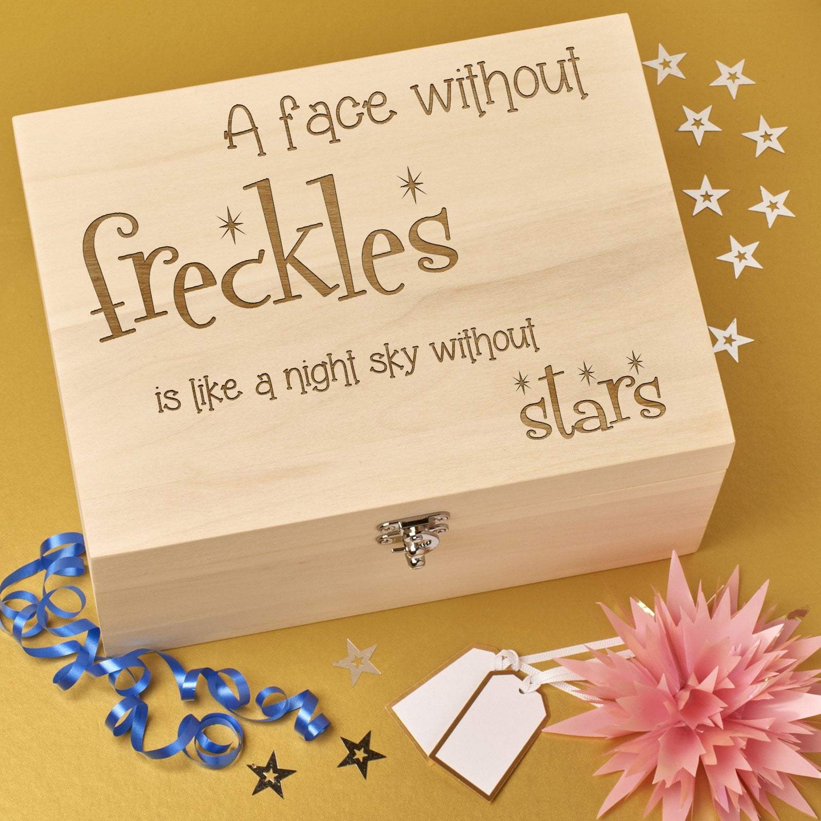Keepsake Box - Wooden Keepsake Memory Box - Freckles