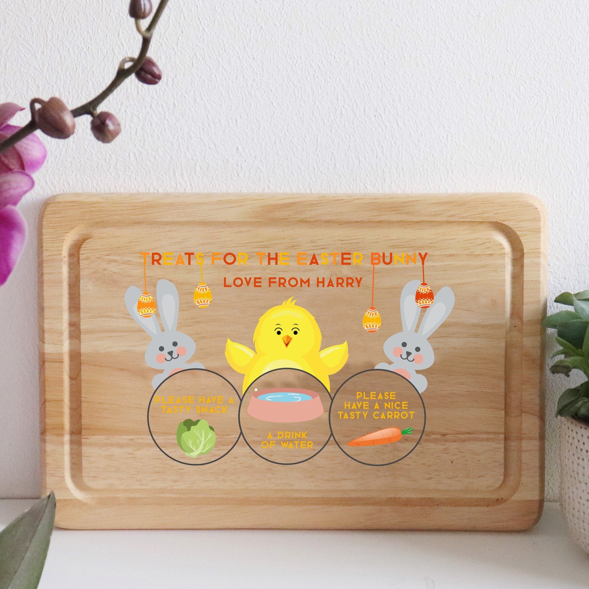 Personalised Colour Wooden Easter Treat Platter  - Chick
