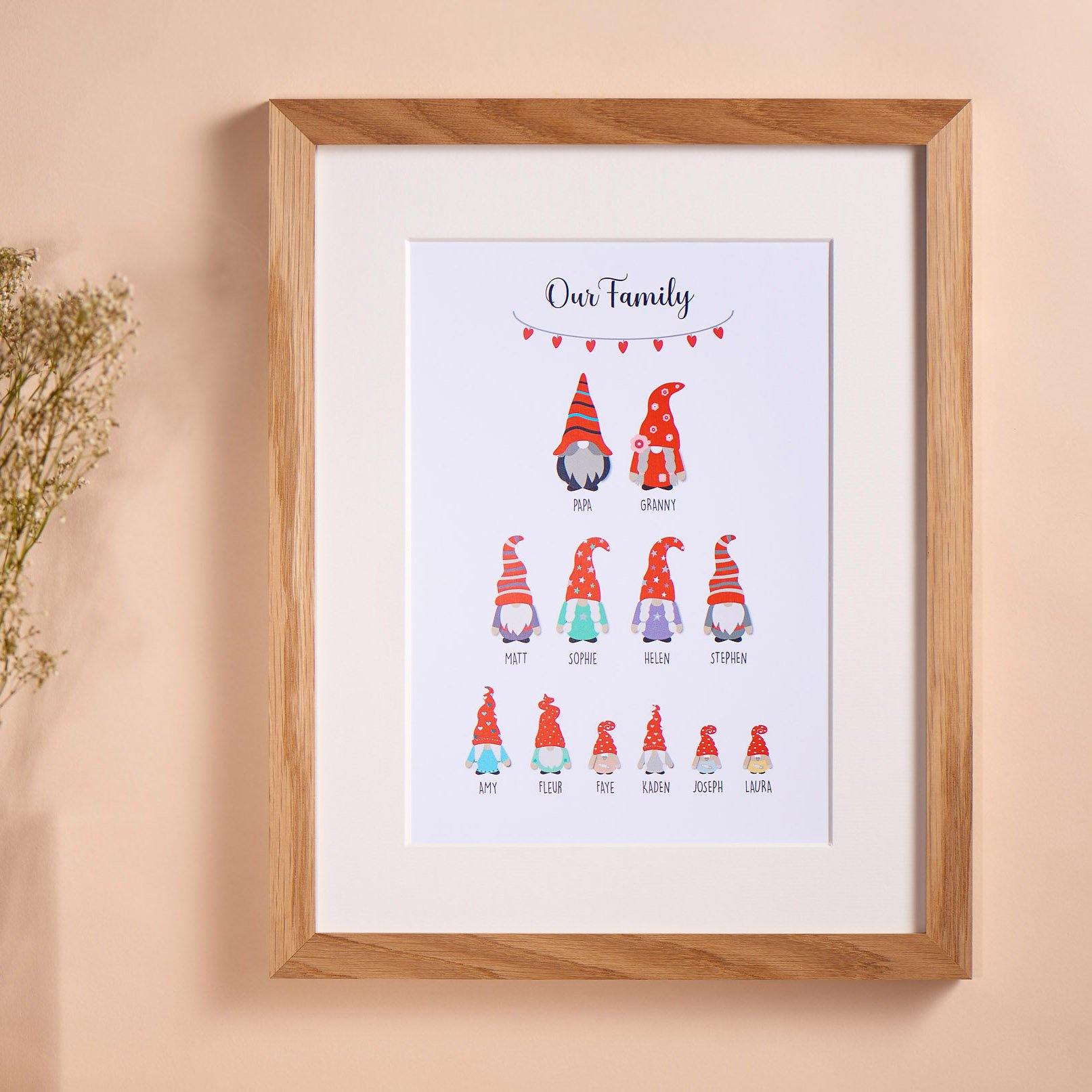 Print - Personalised Gonk Gnome Family Print - Family Tree