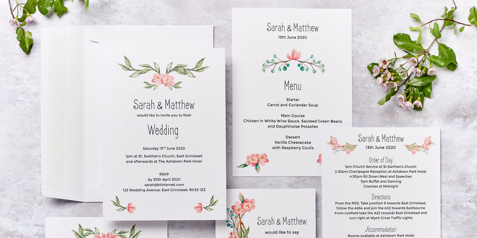 Blossom Design Wedding Invitation Collection