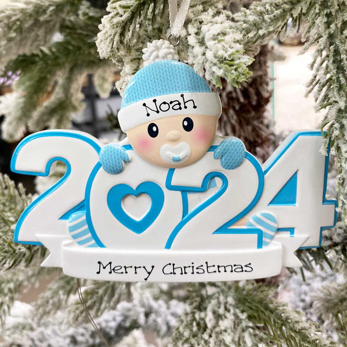 Personalized Baby's 2nd Christmas Ornament 2023 - Pink Keepsake With Custom Name & Year For Daughter, Grandbaby Gift