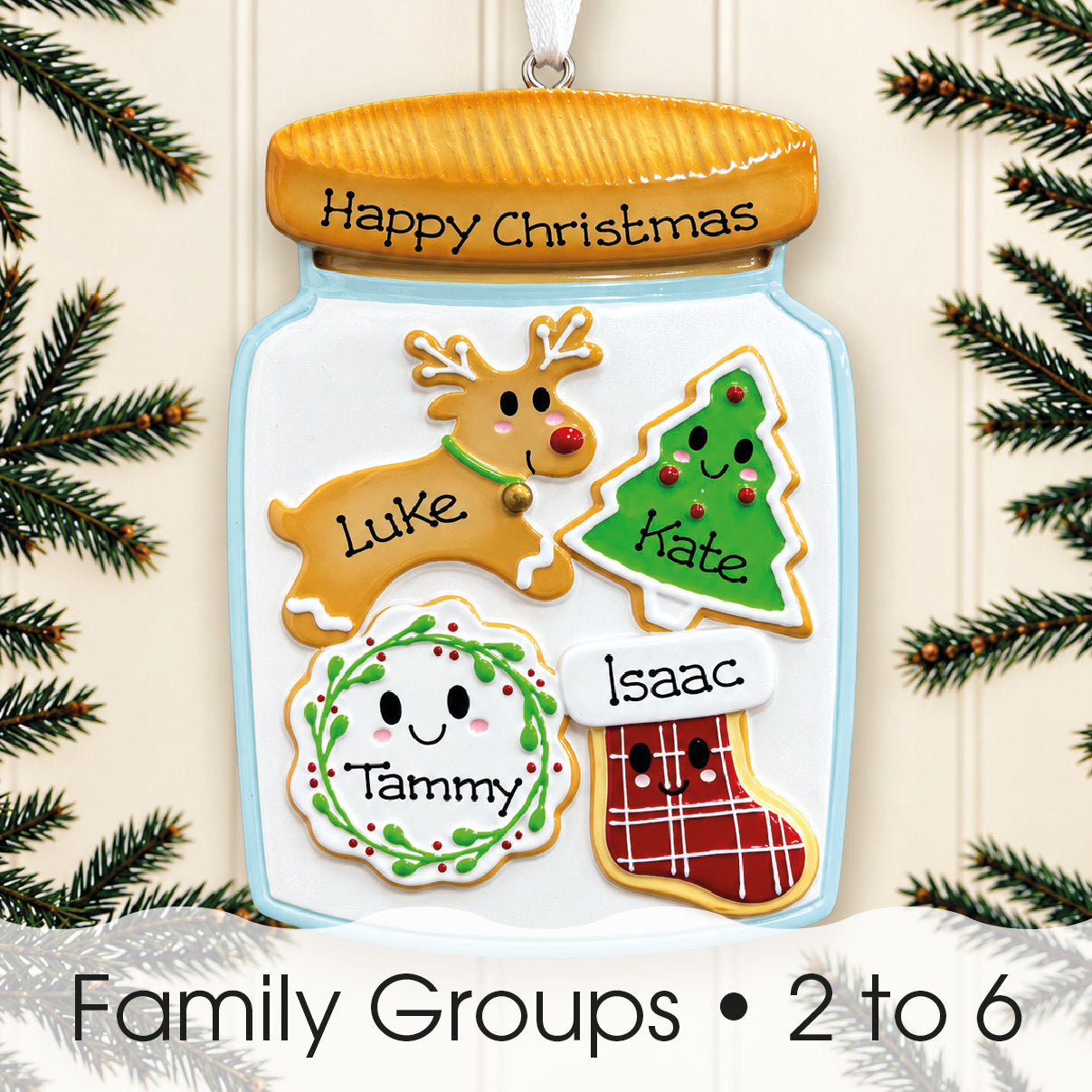 Personalised Family Christmas Xmas Tree Decoration Ornament - Cookie Jar