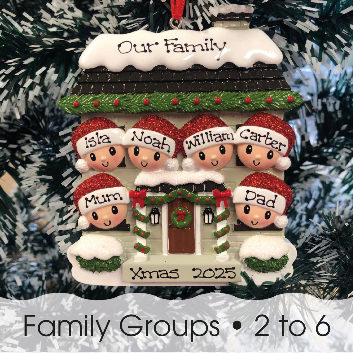 Personalised Family Christmas Decoration - New House Family