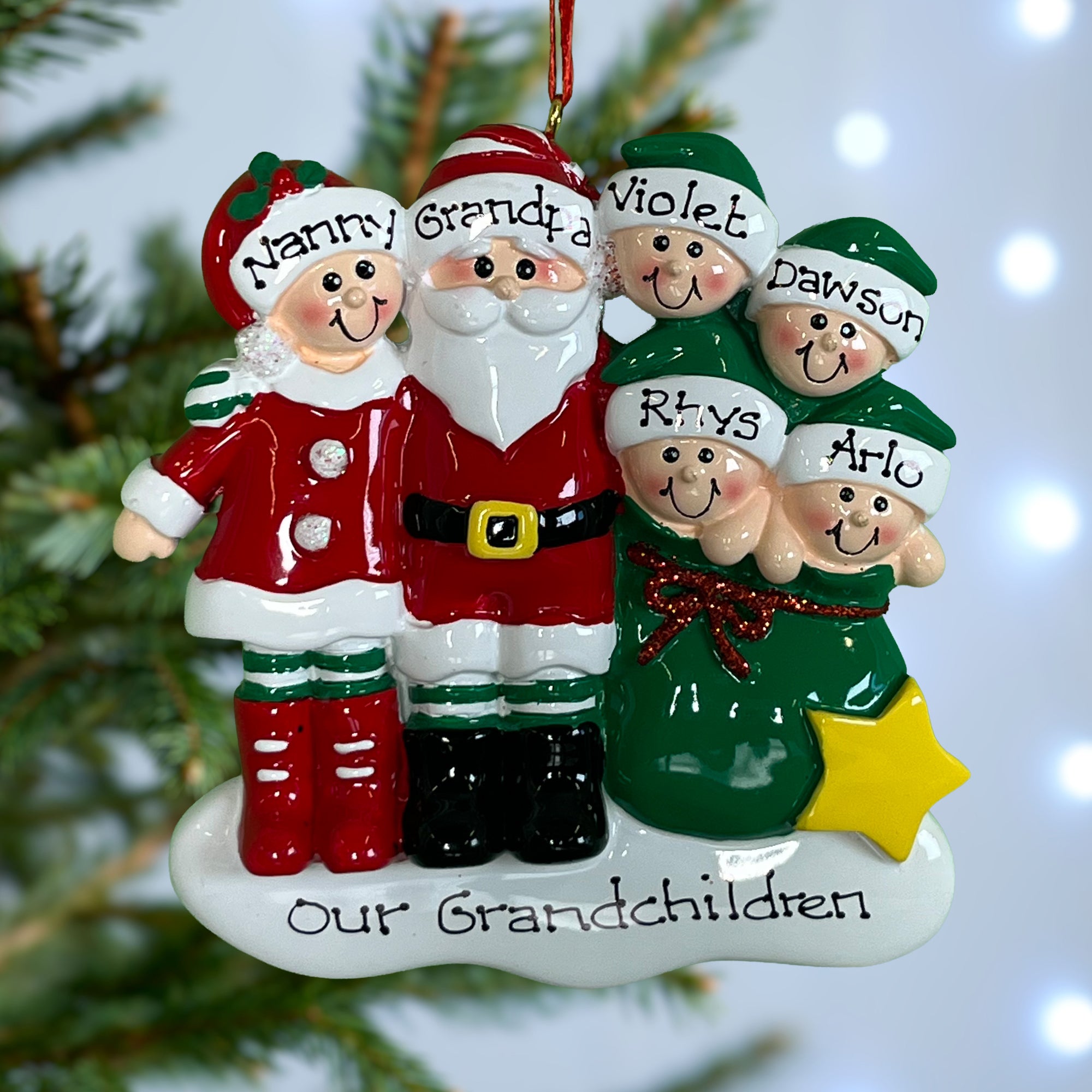Personalised Family Christmas Xmas Tree Decoration Ornament - Clause Family