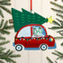 Personalised Cat Christmas Xmas Tree Decoration Ornament - Cat in Car