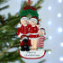 Personalised Family Christmas Xmas Tree Decoration Ornament - Christmas Family with Black Dog