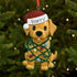 Personalised Pet Dog Christmas Xmas Tree Decoration Ornament - Dog Tangled in Lights