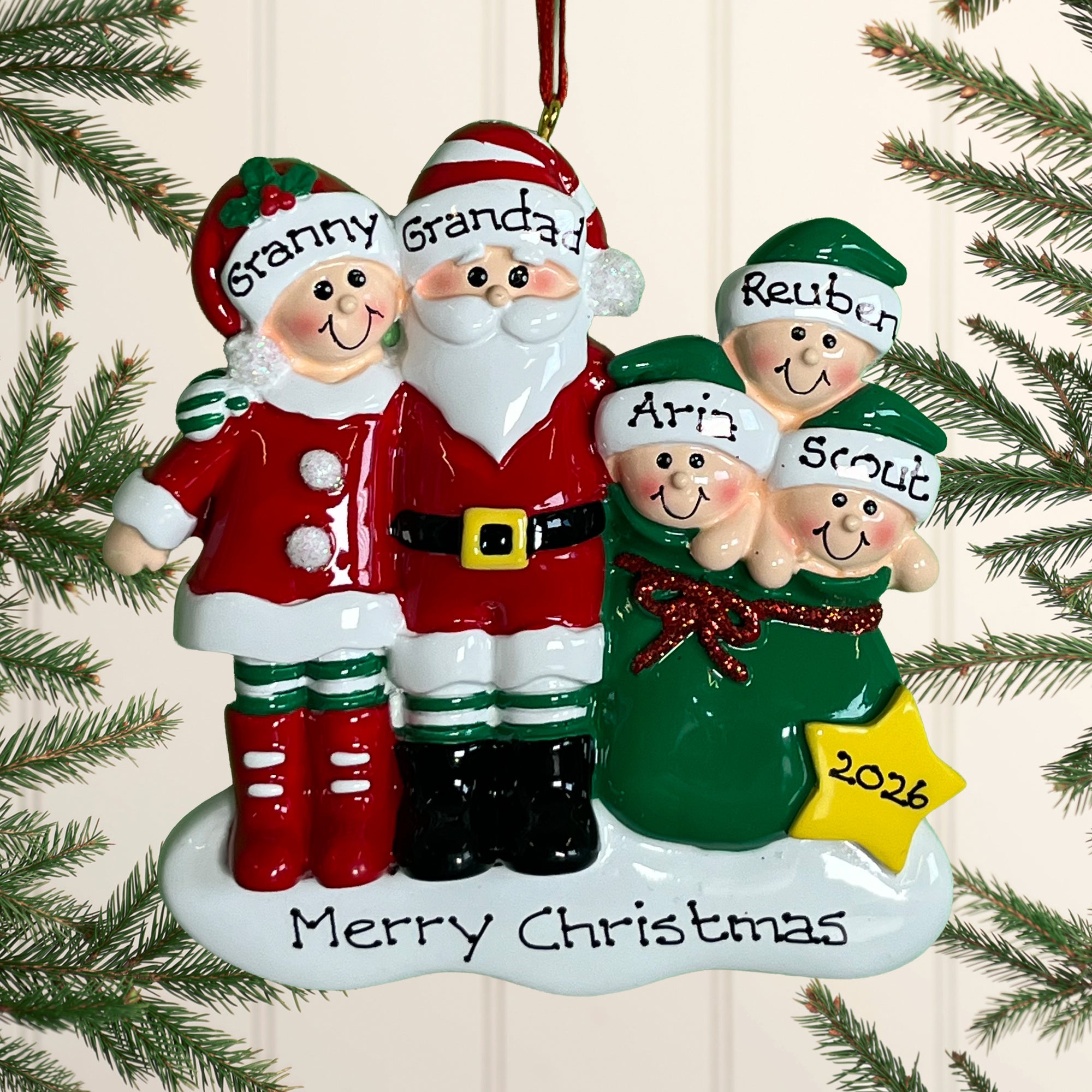 Personalised Family Christmas Xmas Tree Decoration Ornament - Clause Family