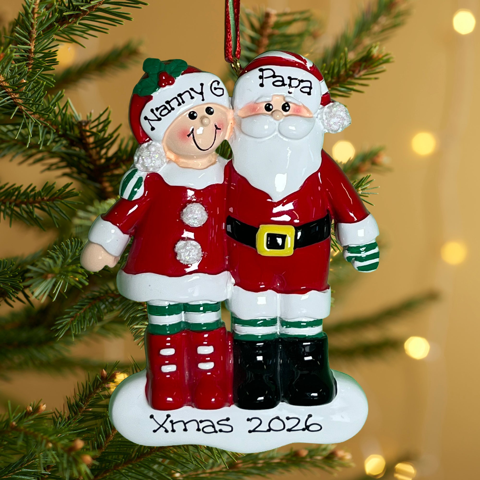 Personalised Family Christmas Xmas Tree Decoration Ornament - Clause Family