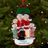 Personalised Family Christmas Xmas Tree Decoration Ornament - Christmas Family with Black Dog