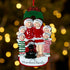 Personalised Family Christmas Xmas Tree Decoration Ornament - Christmas Family with Black Dog