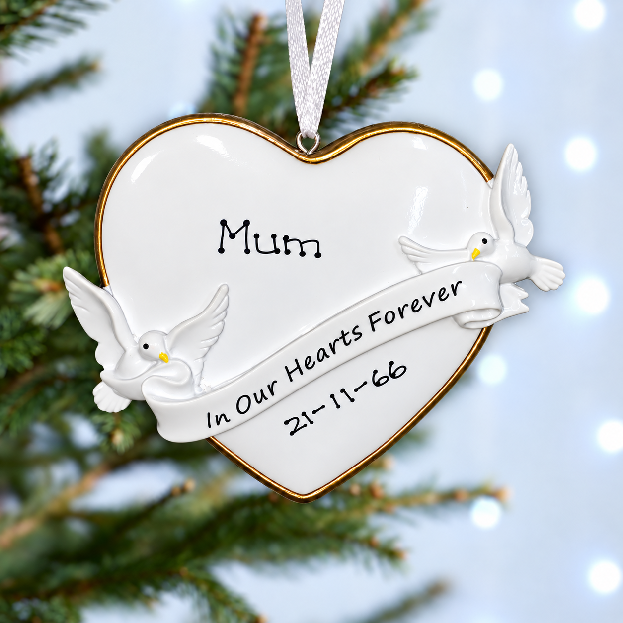 Personalised Family Christmas Xmas Tree Decoration Ornament - In Our Hearts