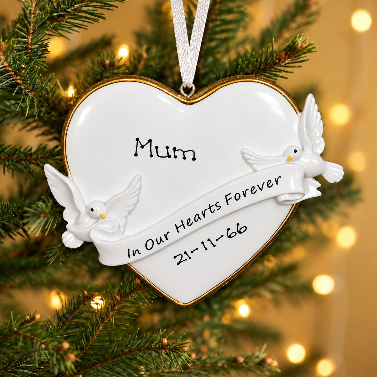 Personalised Family Christmas Xmas Tree Decoration Ornament - In Our Hearts