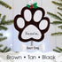Christmas Ornament - Personalised Pet Dog Christmas Xmas Tree Decoration Ornament - Paw Print
