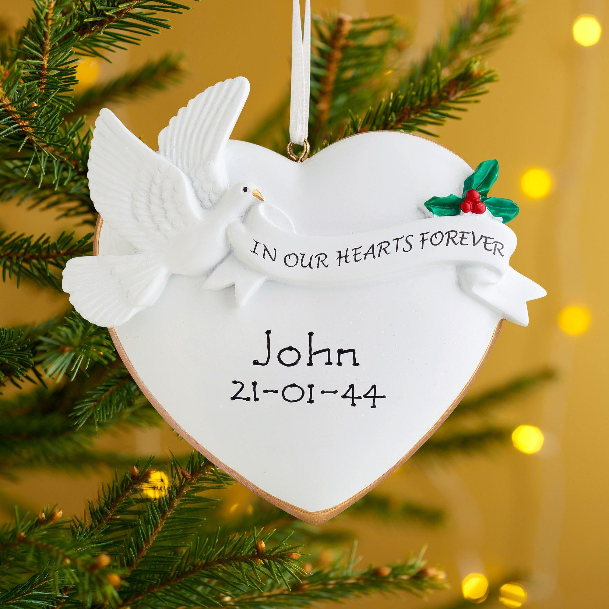 Christmas Ornament - Personalised Family Christmas Xmas Tree Decoration Ornament - In Our Hearts