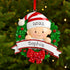 Personalised Childs Christmas Xmas Tree Decoration Ornament - Baby in a Wreath Boy or Girl