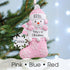 Personalised Baby's 1st Christmas Xmas Tree Decoration Ornament - Snowflake Stockings