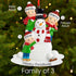 Personalised Family Christmas Xmas Tree Decoration Ornament - Building Snowman