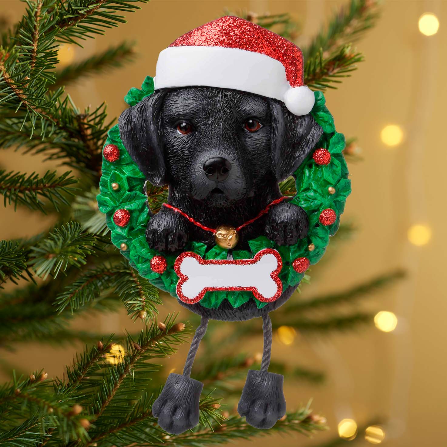 Black dog christmas ornament shop