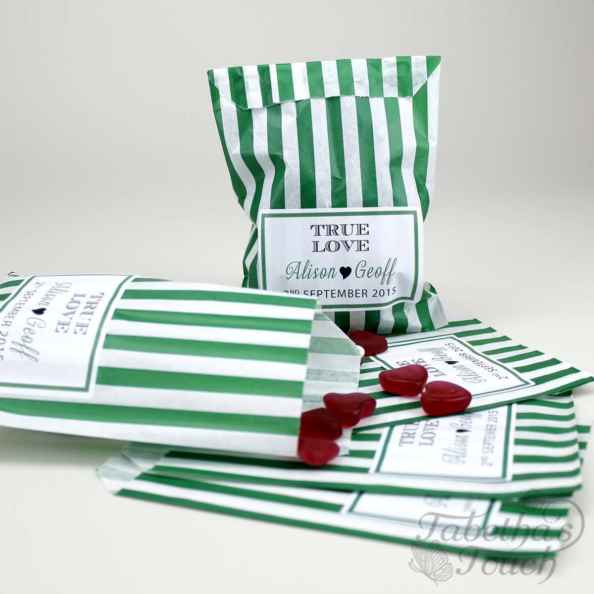 Candy Bag - Personalised Favour Candy/Sweet Bag - Polka Dot And Stripes