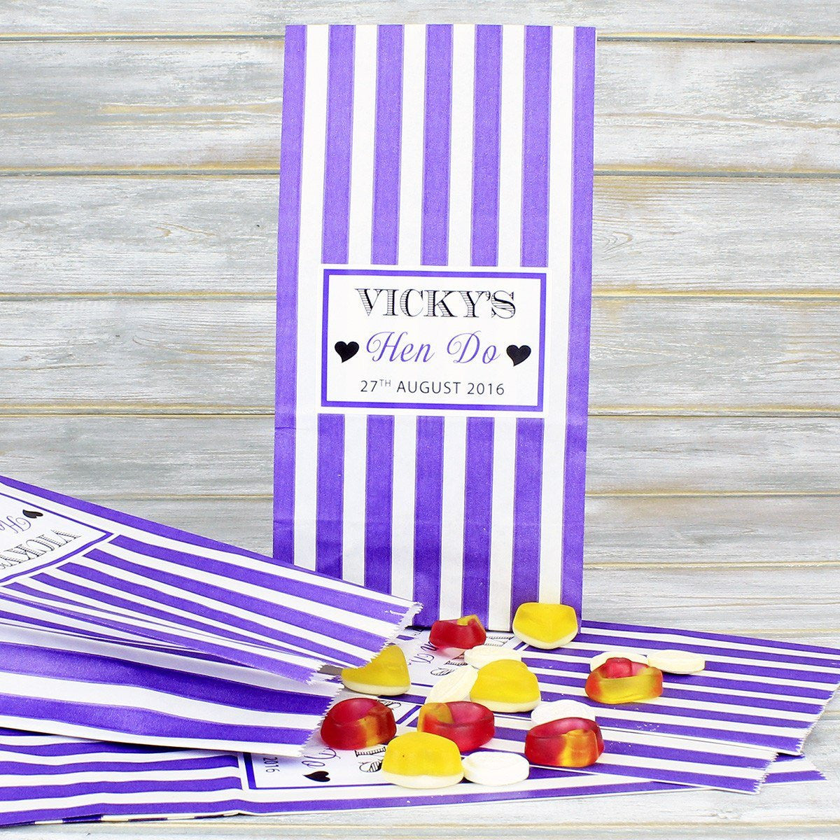 Candy Bag - Personalised Wedding Favour Pick And Mix Candy/Sweet Bag - Polka Dot And Stripes