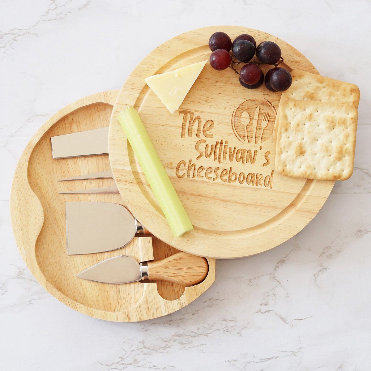 Cheese Board - Personalised Chopping Or Cheese Board - Family