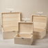 Christening Box - Personalised Laser Engraved Wooden Memory Keepsake Box With Hinged Lid - Name In Lines Design
