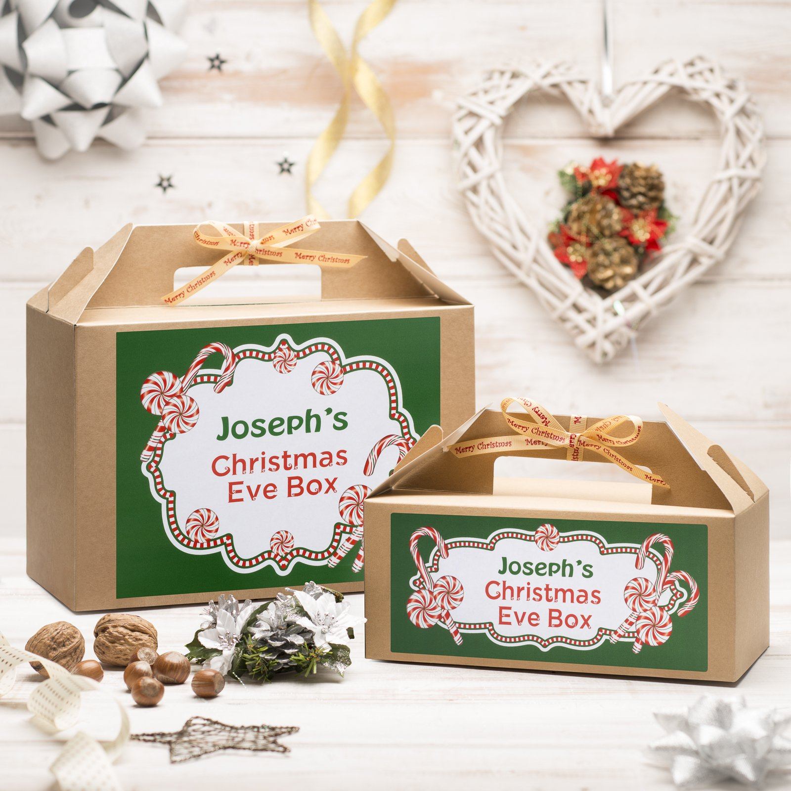 Christmas Box - Personalised Christmas Eve Box - Candy Cane Design