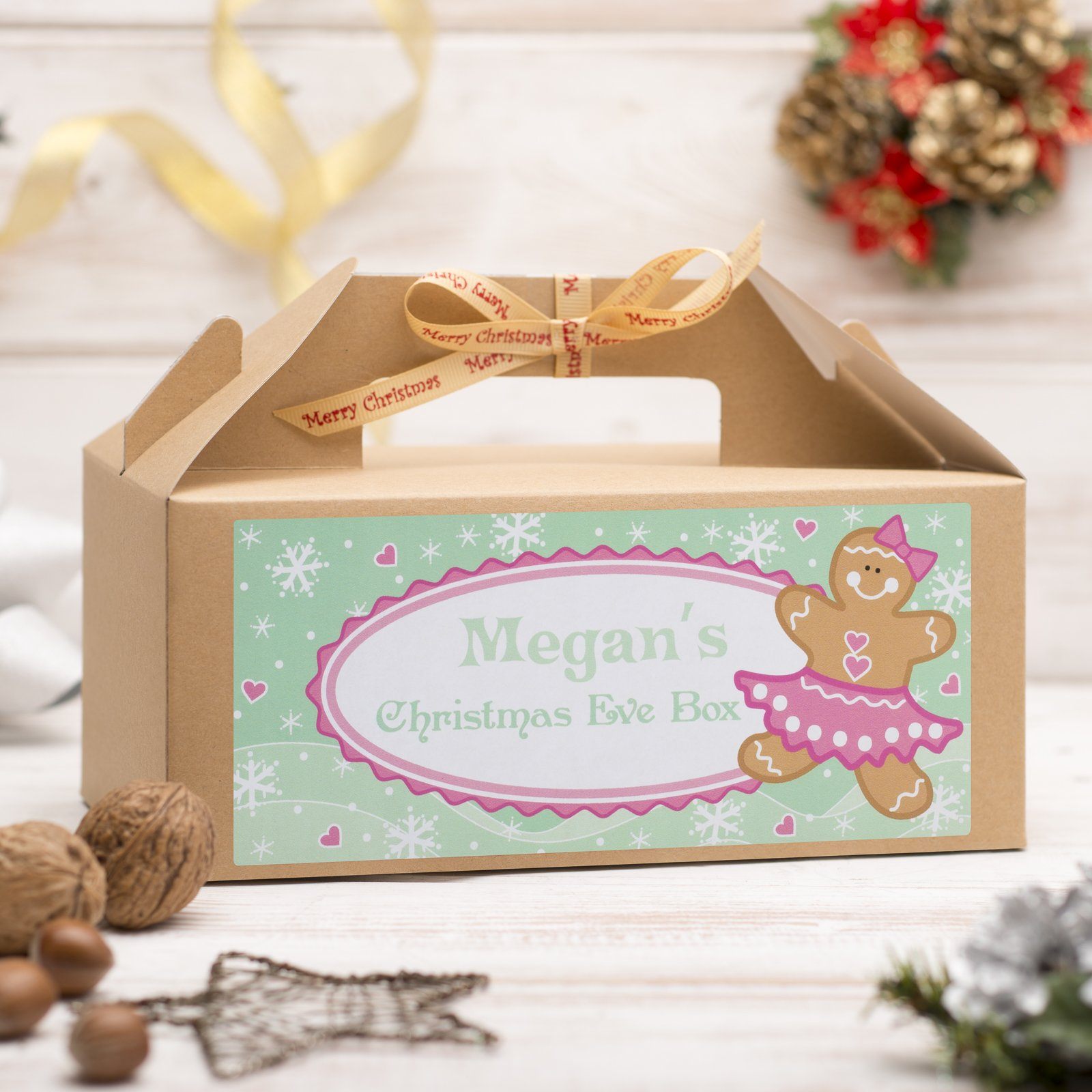 Christmas Box - Personalised Christmas Eve Box - Gingerbread Girl Design