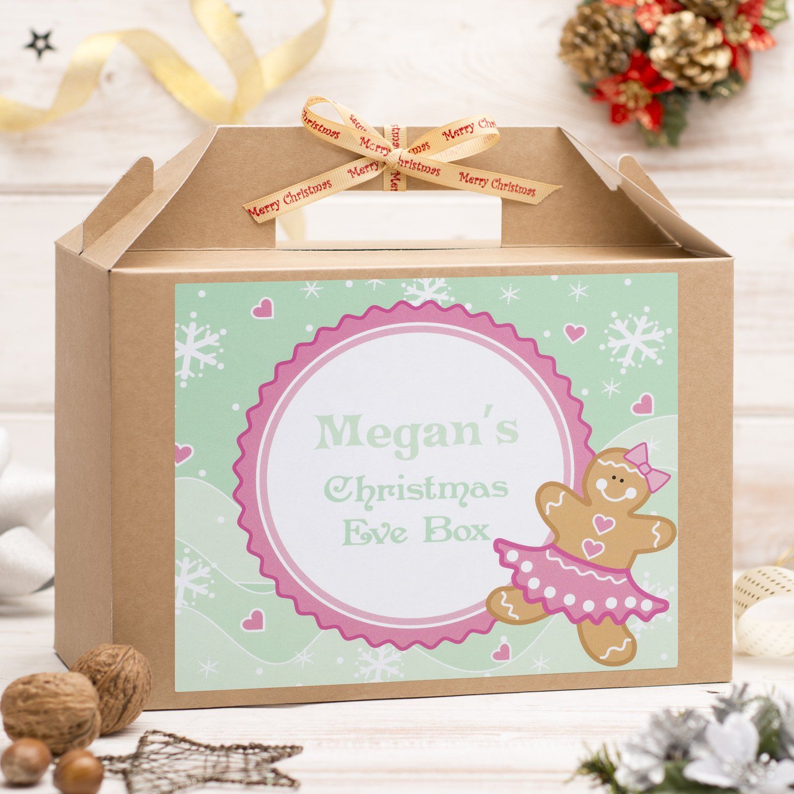 Christmas Box - Personalised Christmas Eve Box - Gingerbread Girl Design