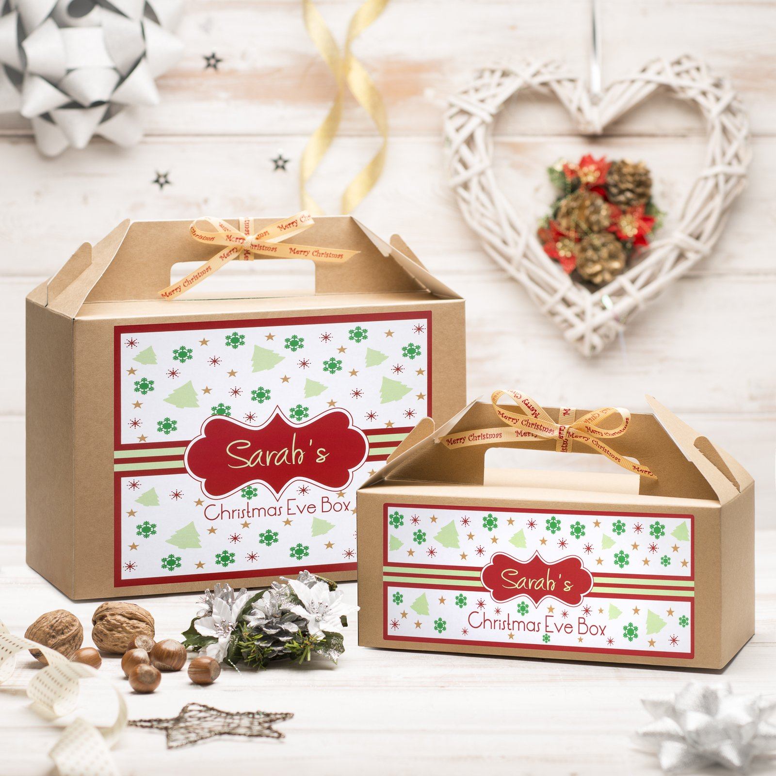 Christmas Box - Personalised Christmas Eve Box - Red Pattern Design