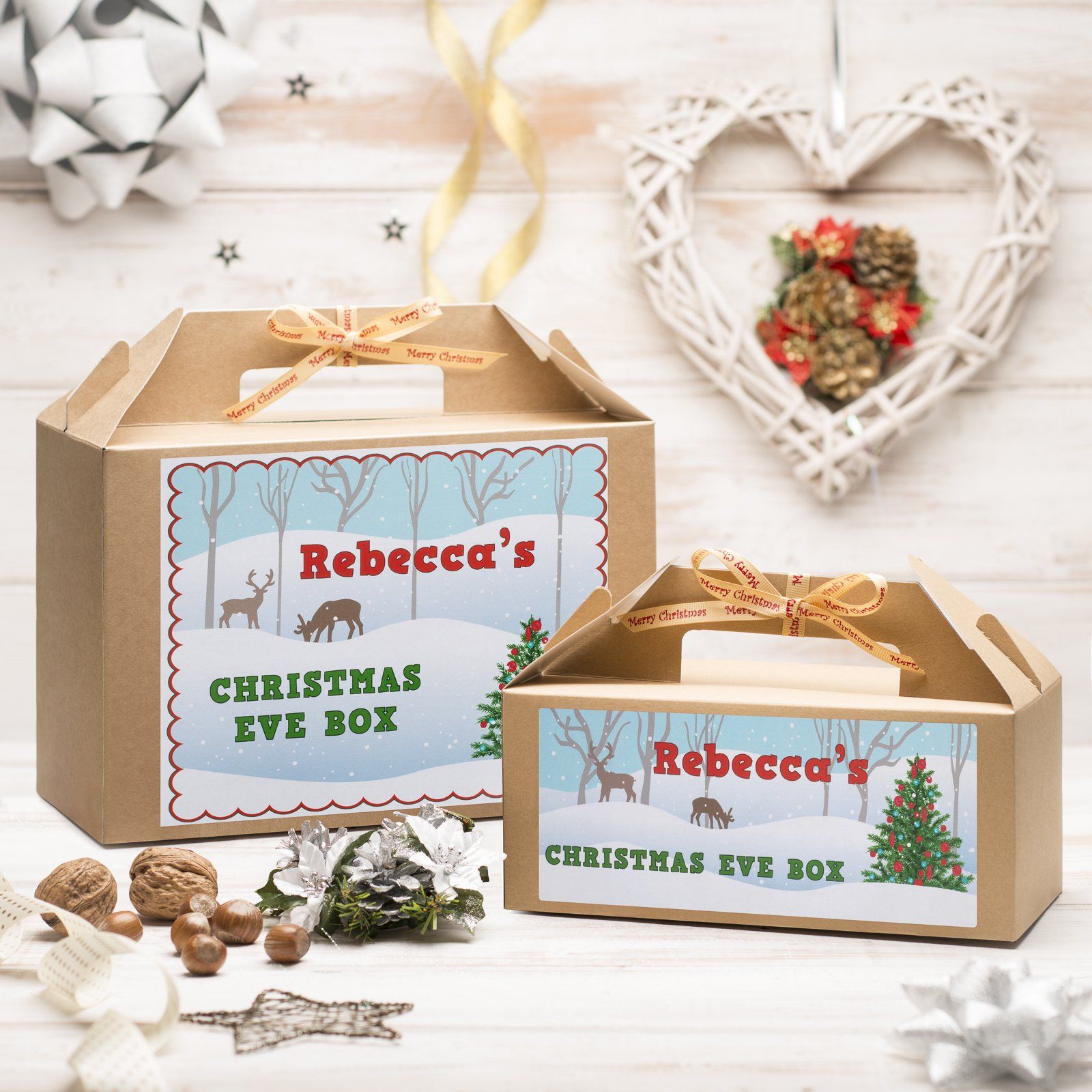 Christmas Box - Personalised Christmas Eve Box - Snow Scene Design