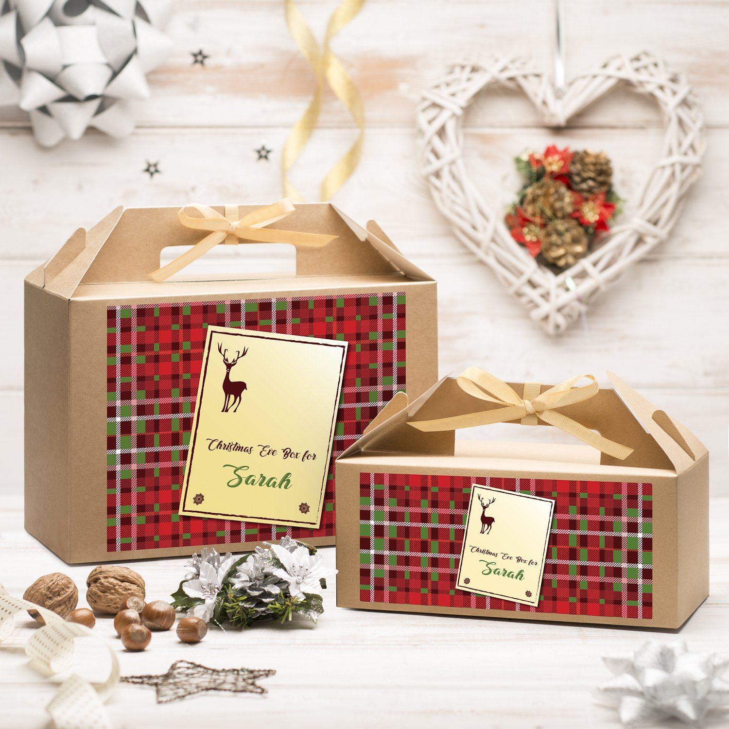 Christmas Box - Personalised Christmas Eve Box - Tartan Label Design