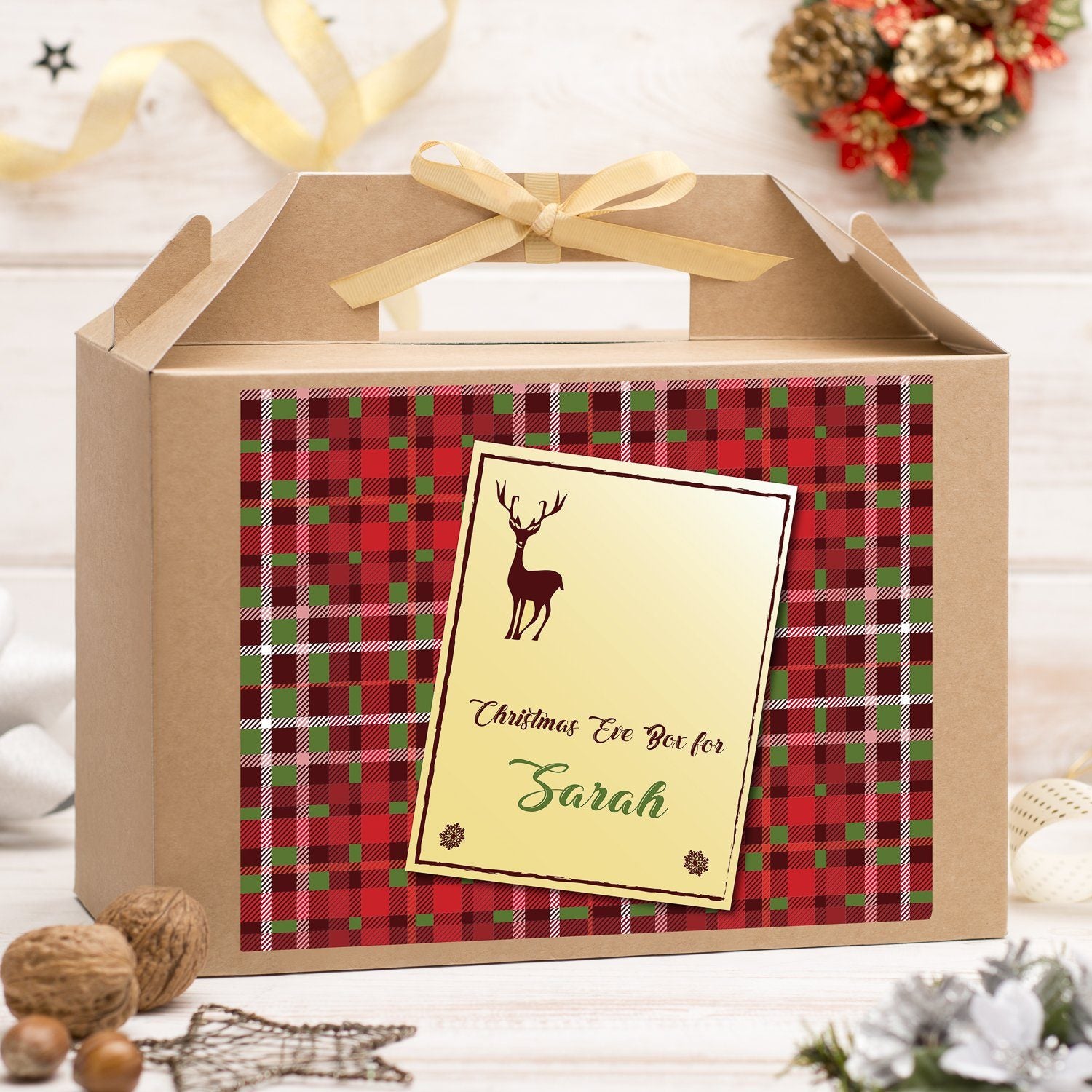 Christmas Box - Personalised Christmas Eve Box - Tartan Label Design