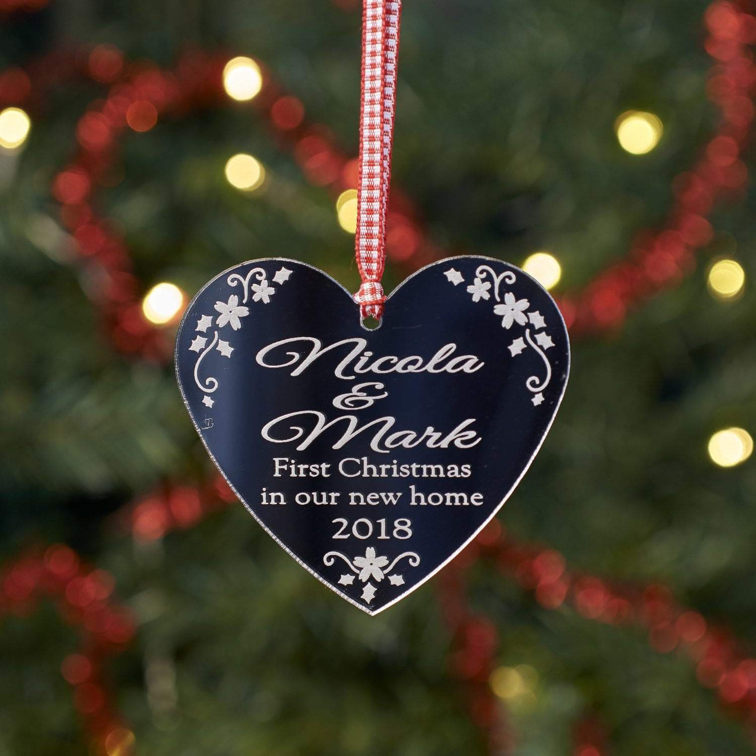 Christmas Decoration - First Christmas In Our New Home - Personalised Christmas Tree Decoration