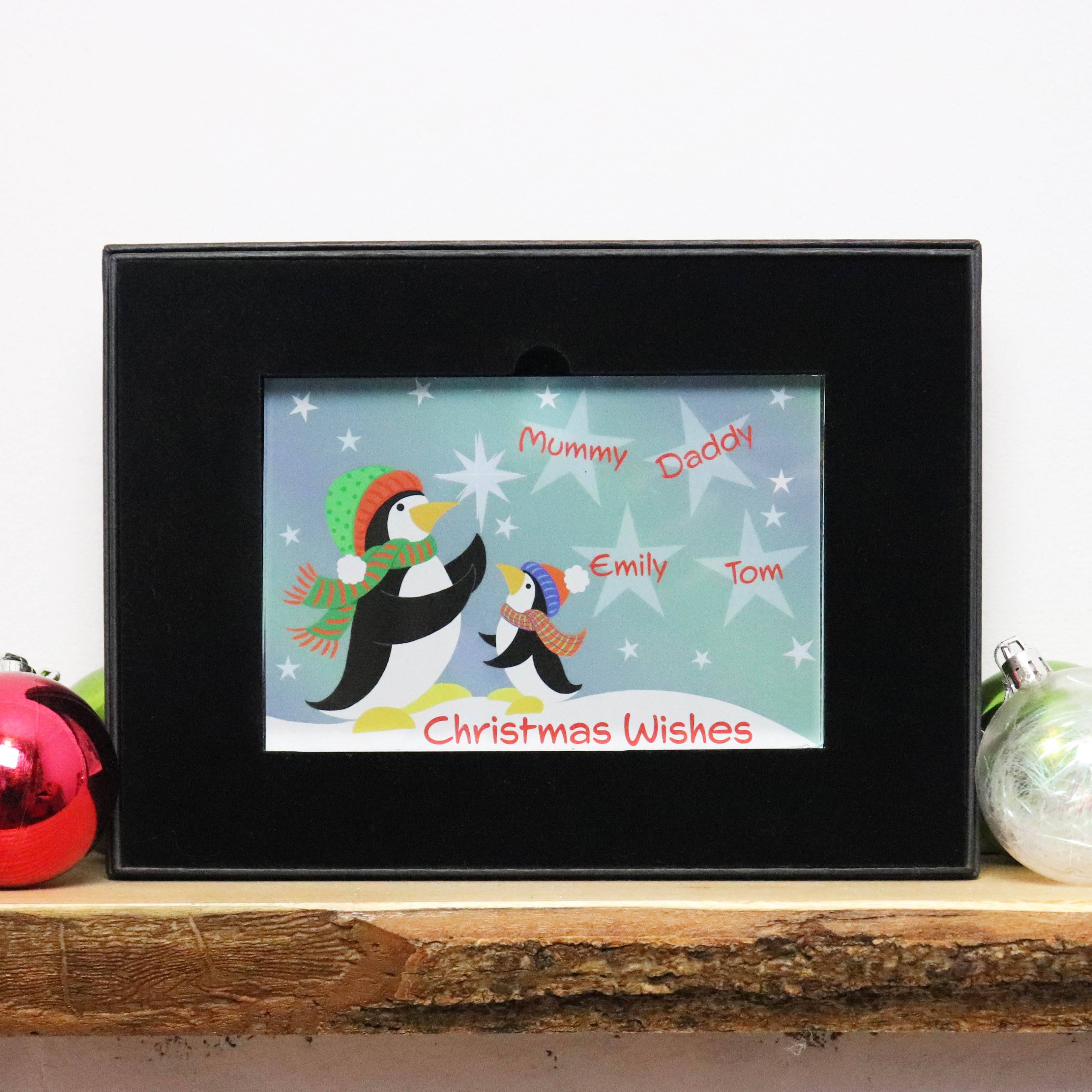 Christmas Decoration - Personalised Christmas Acrylic Table Top Decorations - Penguin