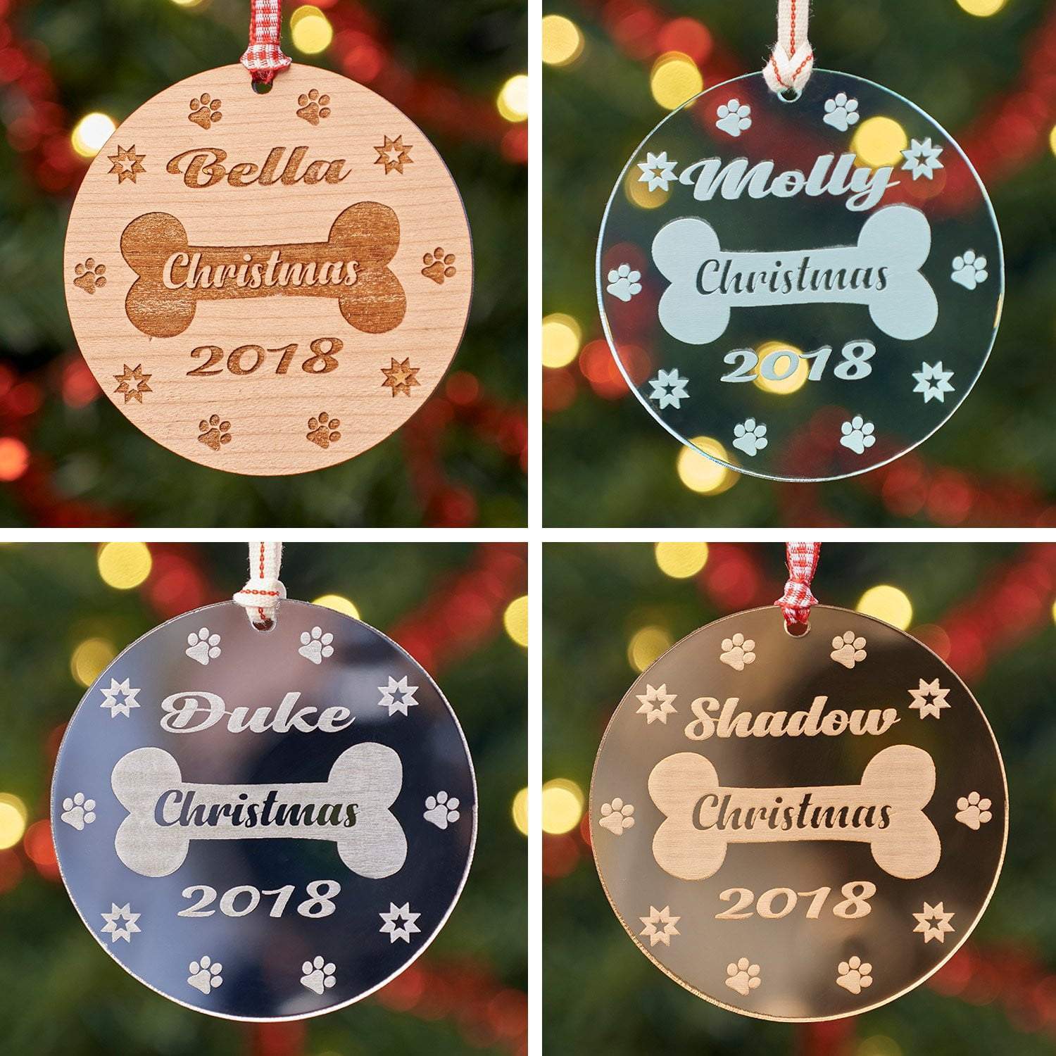 Christmas Decoration - Personalised Dog Bone Tree Decoration