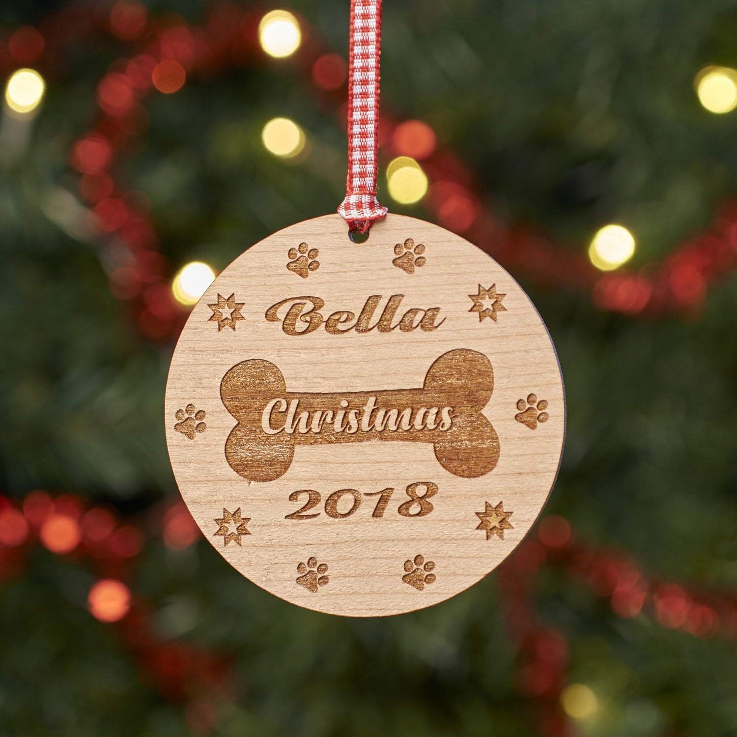 Christmas Decoration - Personalised Dog Bone Tree Decoration