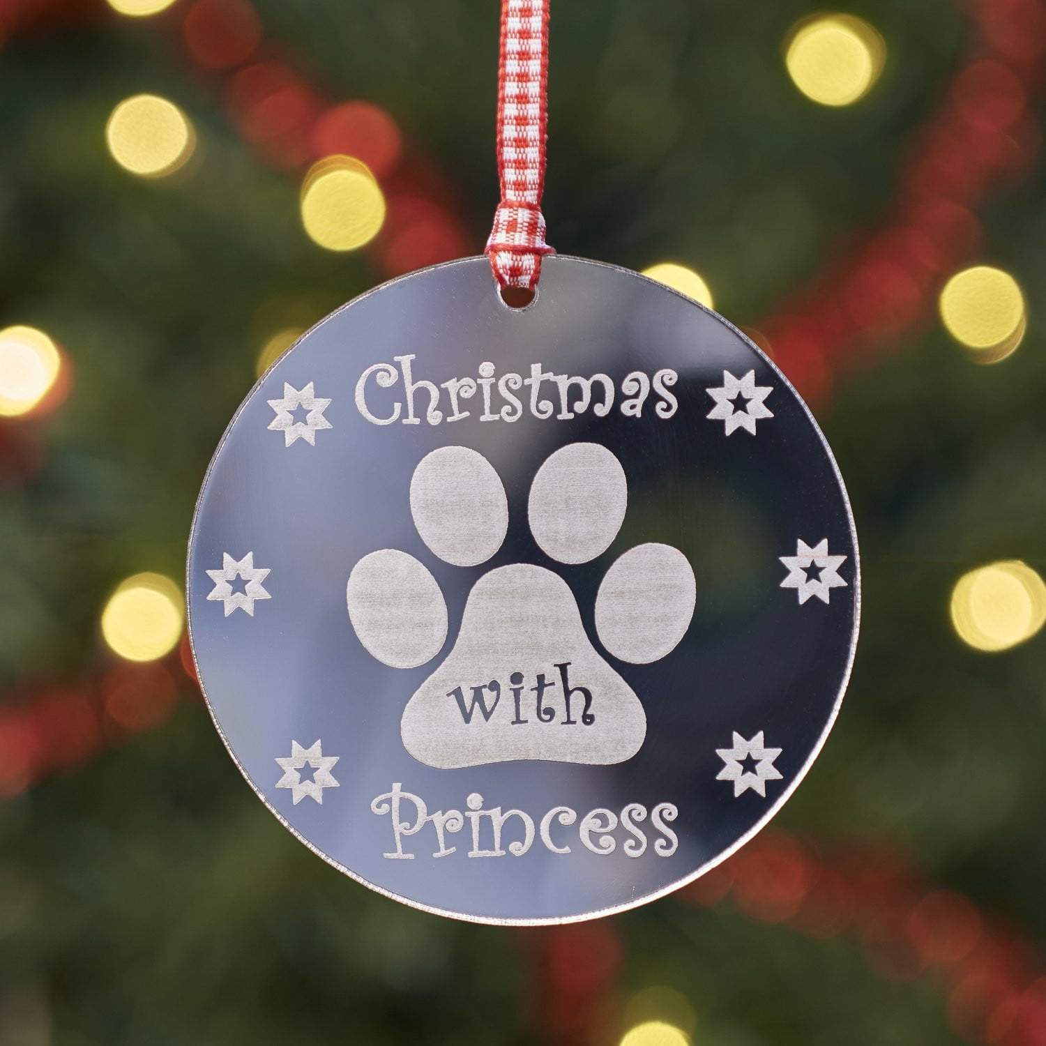 Christmas Decoration - Personalised Dog Paw Tree Decoration Ornament