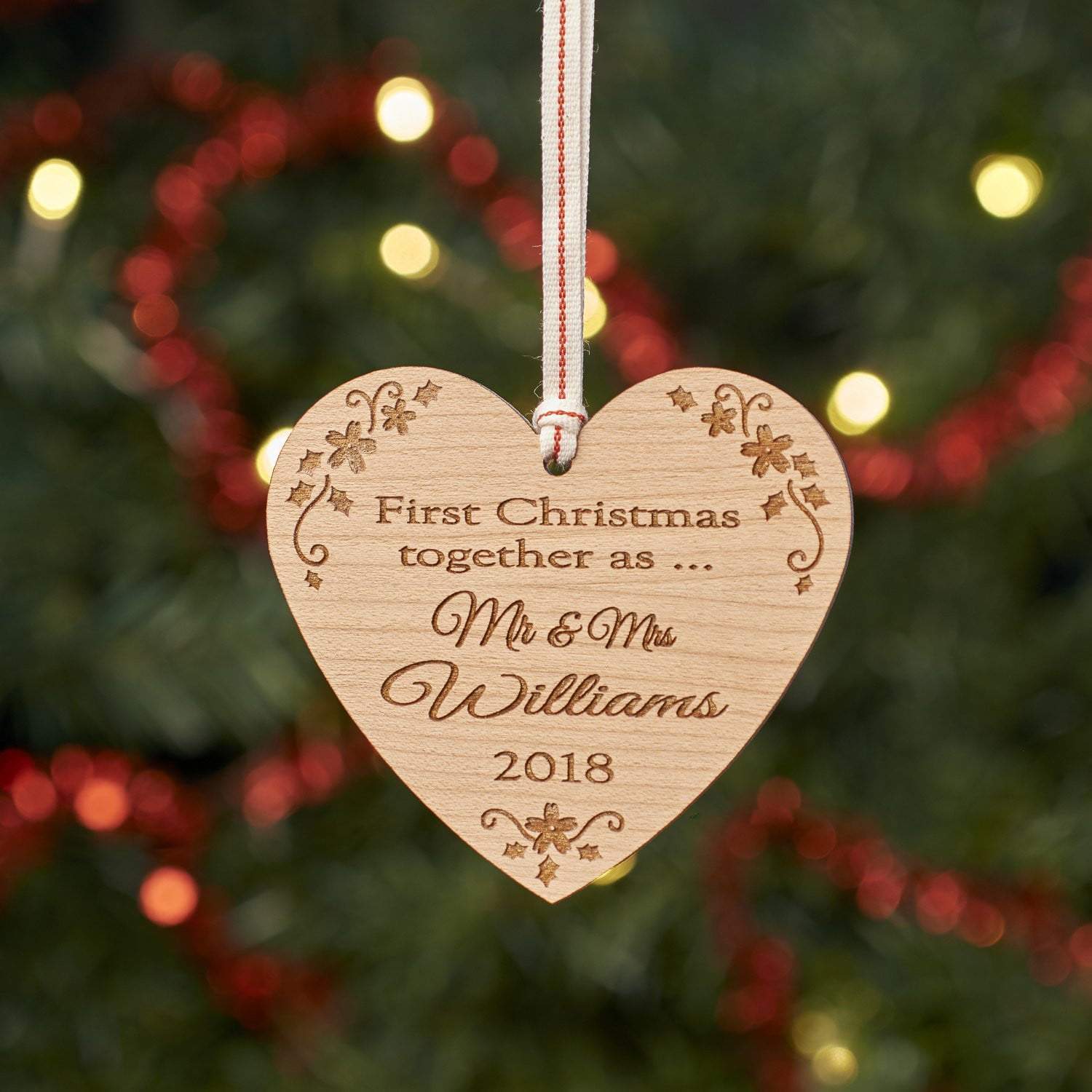Christmas Decoration - Personalised First Christmas As Mr & Mrs Decoration