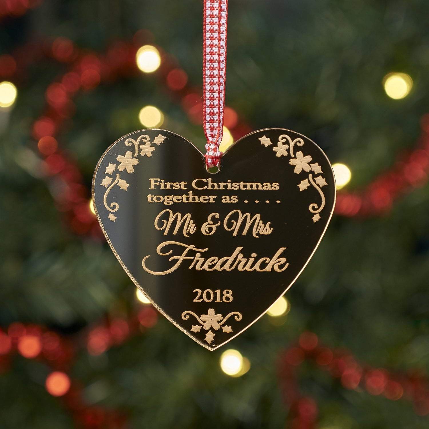 Christmas Decoration - Personalised First Christmas As Mr & Mrs Decoration