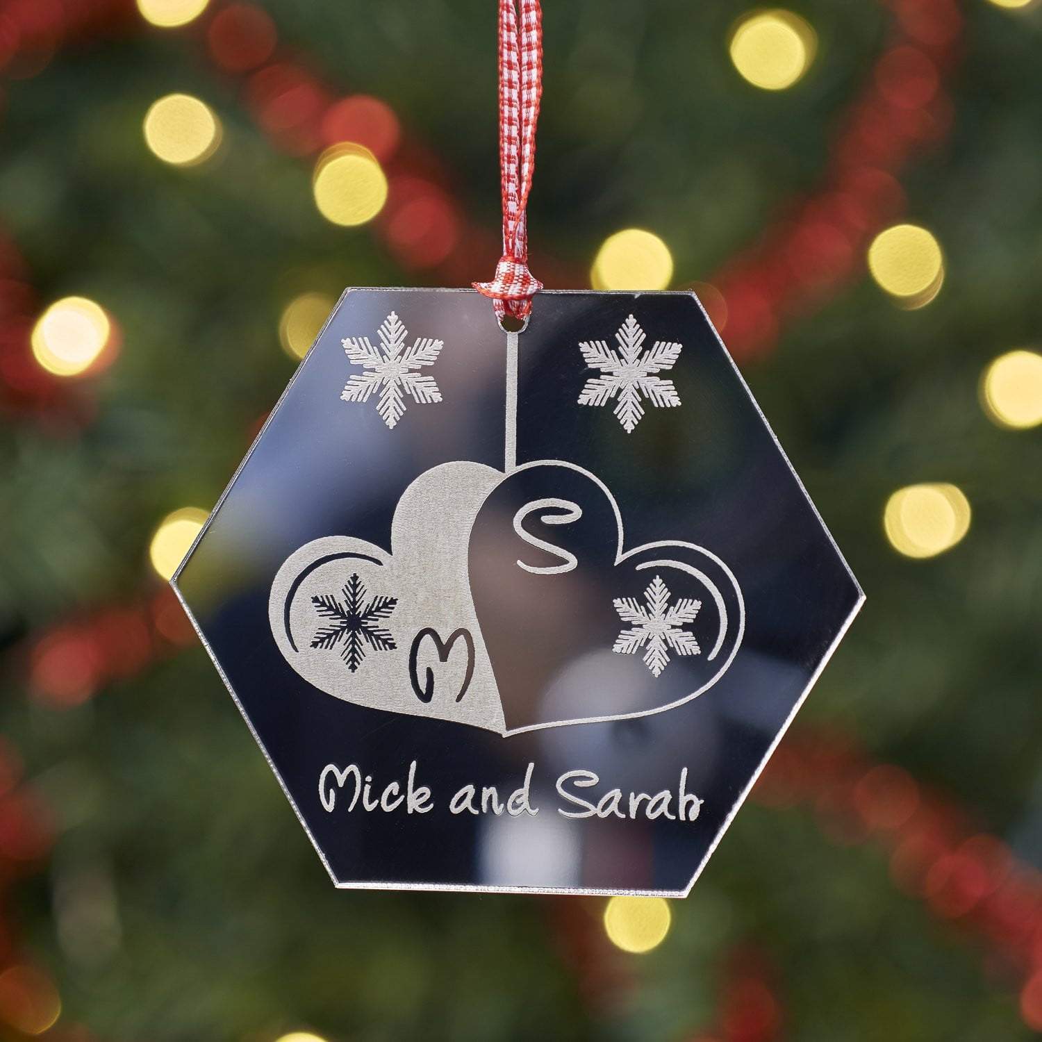 Christmas Decoration - Personalised Hexagon Tree Decoration