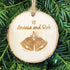 Christmas Decoration - Personalised Rustic Log Slice Christmas Tree Decoration - Bells