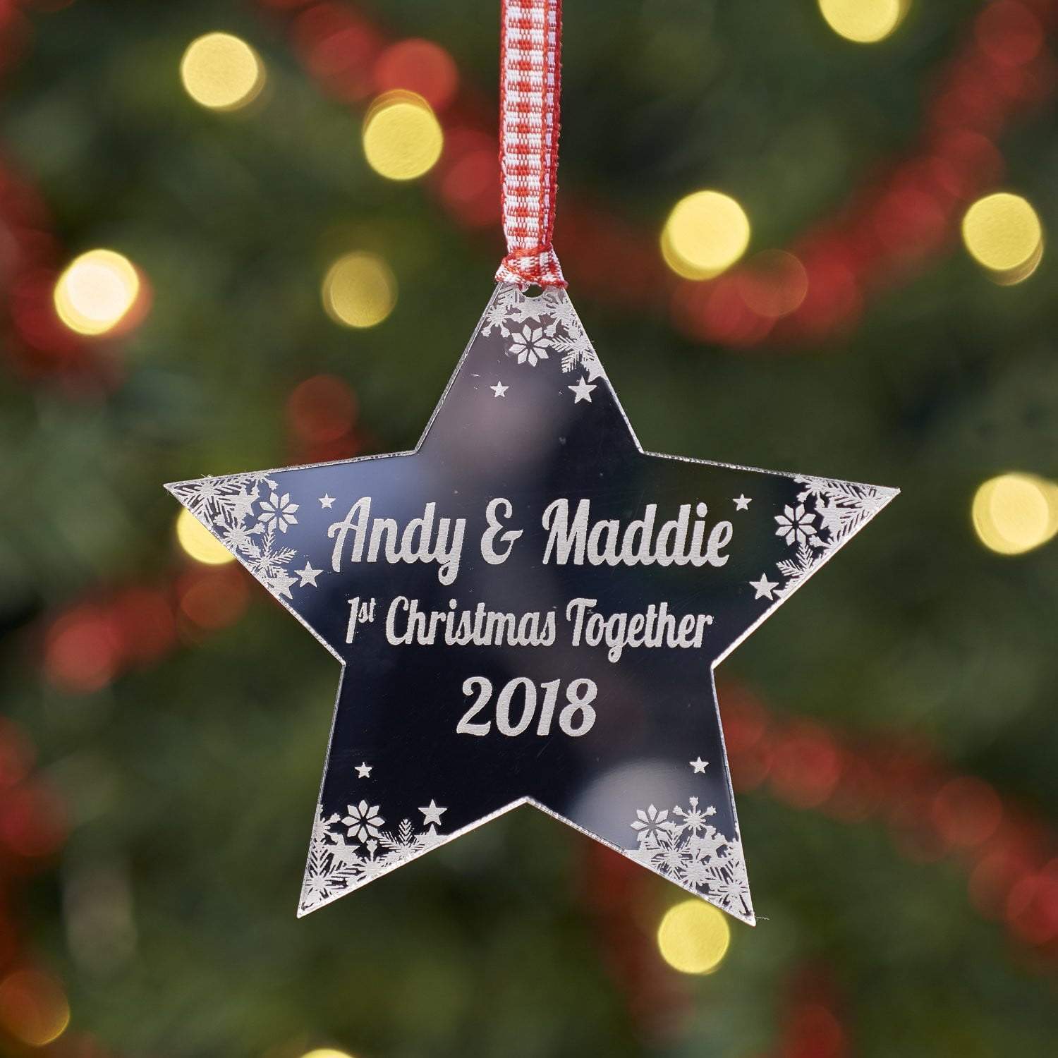 Christmas Decoration - Personalised Star First Christmas Tree Decoration
